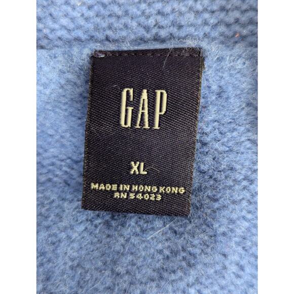 THE GAP! ANGORA & LAMBSWOOL BLEND, THICK, PLUSH SKY BLUE V-NECK SWEATER! SZ XL - Picture 6 of 9